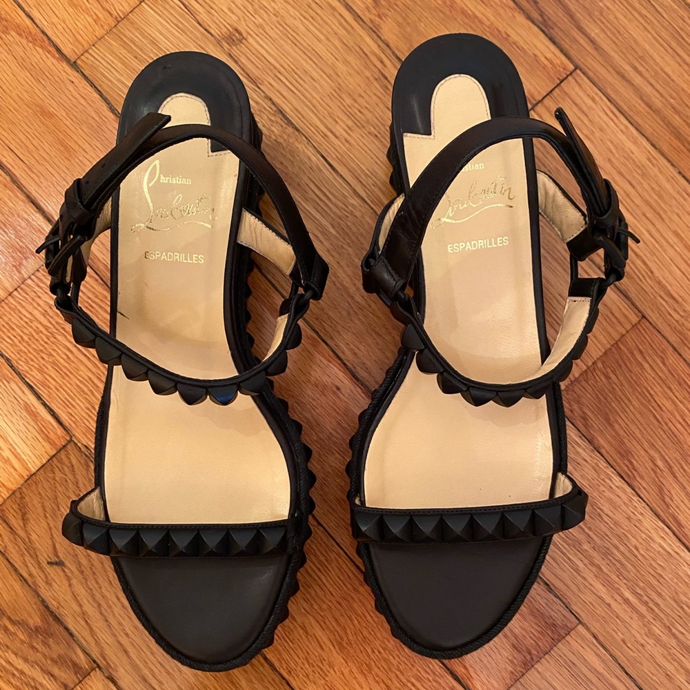 Christian Louboutin - Pyraclou Black Platform Sandal - size 37